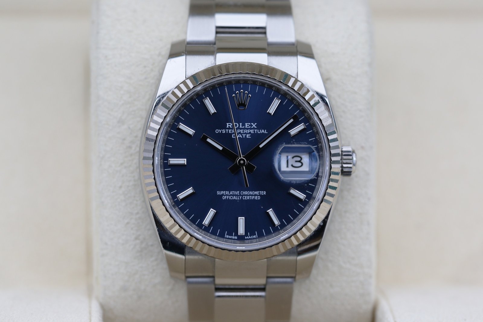 Rolex 115234 Blue OYSTER PERPETUAL DATE 34mm 2019